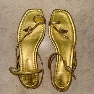 Sophia Webster Gold Butterfly Sandals